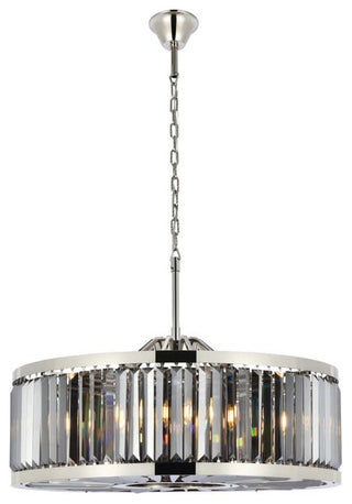Elegant Lighting 1233D35-SS/RC Chelsea 10 Light 36"W Crystal Drum - Polished