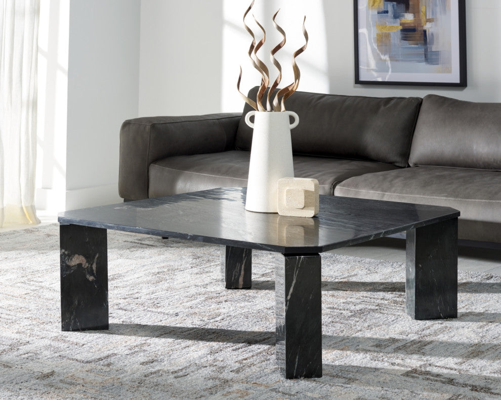 Safavieh Couture Daysi Marble Coffee Table, Black