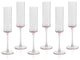 Foligno Champagne Flutes, Set of 6, Light Pink