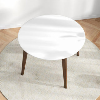Ashcroft Piper Modern 43" Solid Wood Round Dining Table in Walnut/White