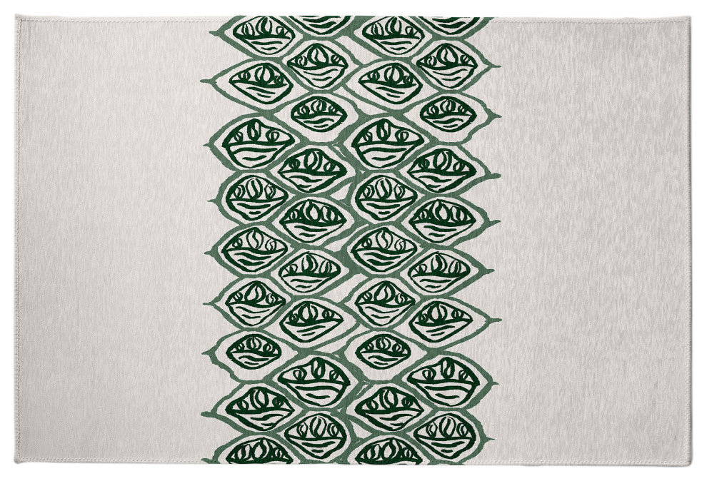 Reverse Stack Rug, Green, 4'x6'