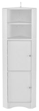 TATEUS Tall Bathroom Corner Cabinet, Freestanding Storage Cabinet With Doors, White