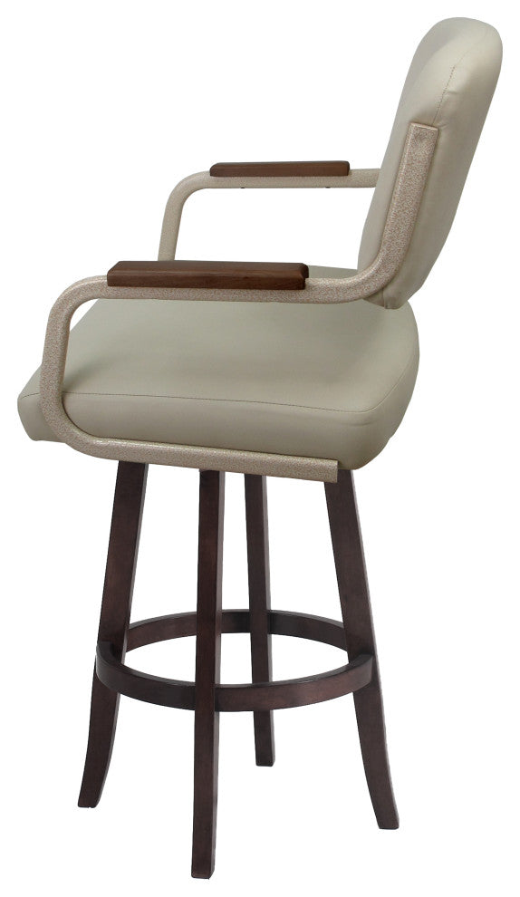 Swivel Metal Stool, M-115 Vivian, Ocean Beige, Gray, Ocean Beige - Beige Moca, 34"