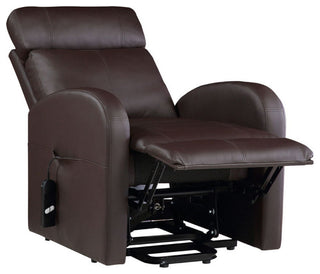 Faux Leather Upholstered Power Lift Recliner, Brown