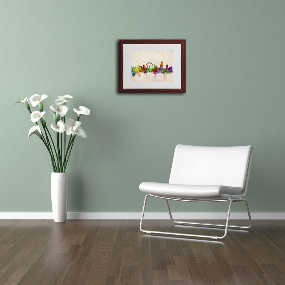 'London Skyline' Matted Framed Canvas Art by Michael Tompsett