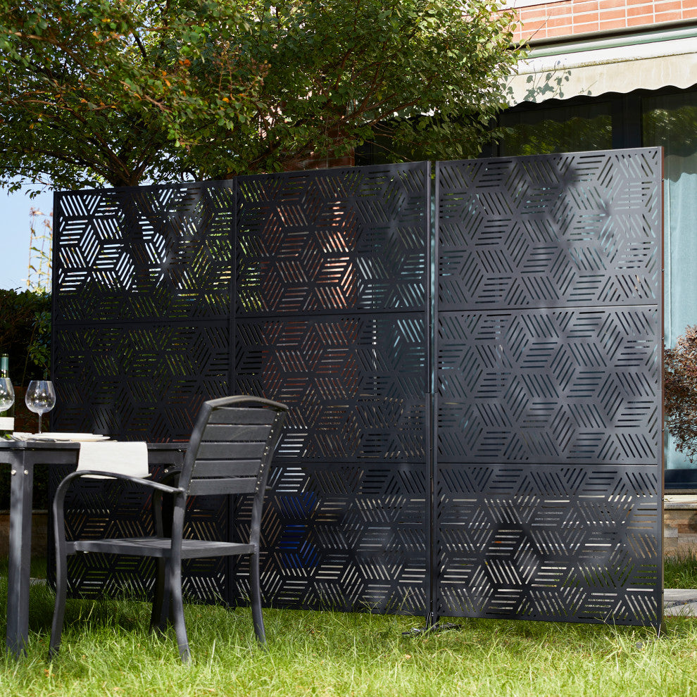 6ft Geometric Pattern Privacy Screen Fence