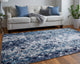 Weave & Wander Armada Art Nouveau Blue/Navy Blue Rug, 6'7"x9'6"