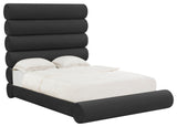 TOV Furniture Durwin Black Velvet Bed in Queen