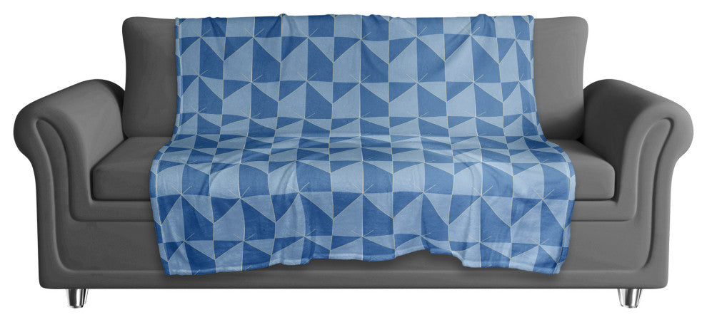House Pattern Blue 3 50x60 Coral Fleece Blanket