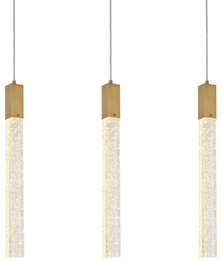Wade 3-Light Pendant, Satin Gold
