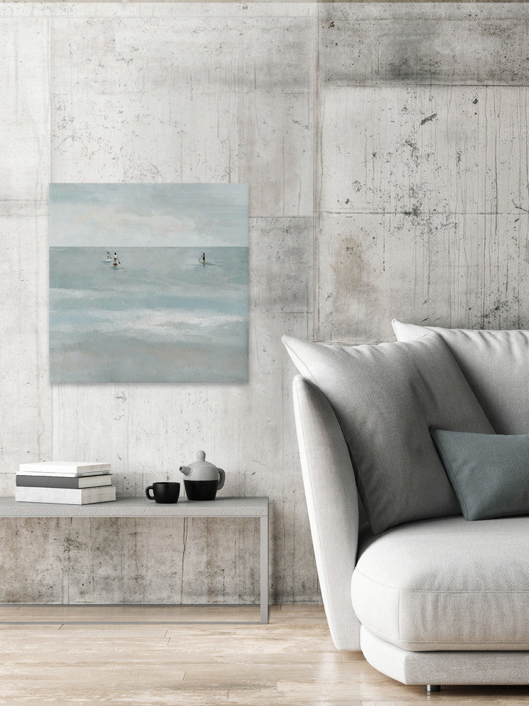 "Paddle Boarding" Painting Print on Wrapped Canvas, 48"x48"