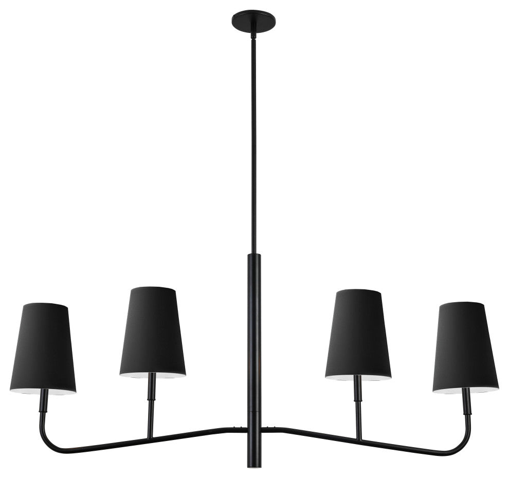 Eleanor Transitional 4 Light Matte Black Black Metal Chandelier