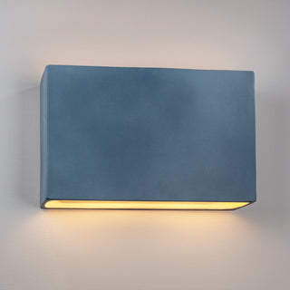 Ambiance LED ADA Outdoor Ceramic Rectangle Wall Sconce With Open Top/Bottom, Midnight Sky