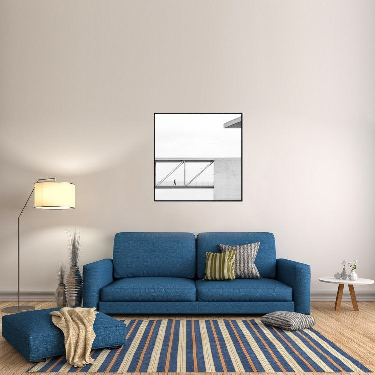 "Across The Bridge" Framed Canvas Giclee by Klaus Lenzen, 41x41"