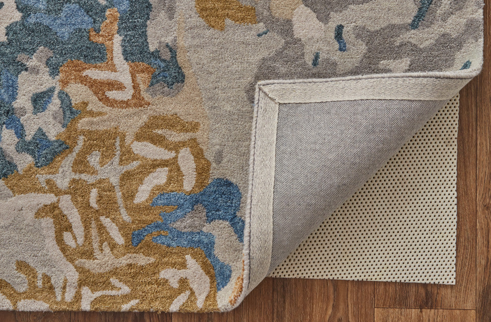 Weave & Wander Everley Wool Rug, Opal Gray/Blue/Bronze, Rug, 9'x12'