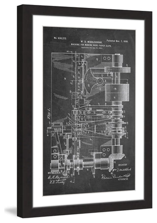 "Paper Clip 1899 Chalk" Framed Painting Print
