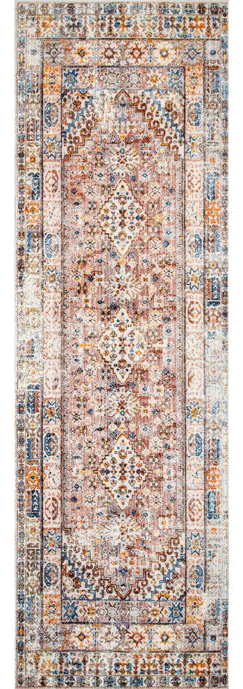 Nuloom Farley Medallion Fringe Area Rug, Khaki 2'6"x10'