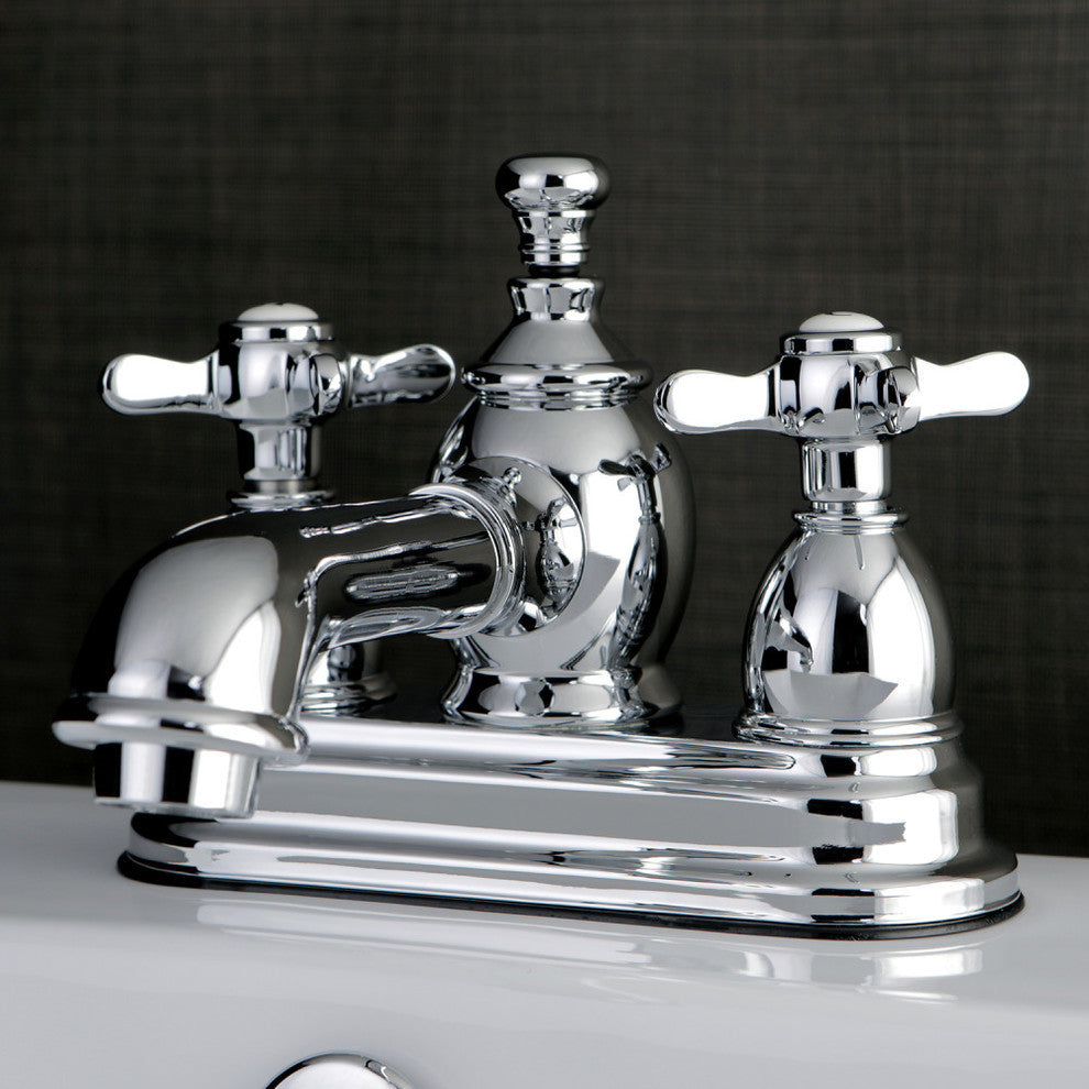 4" Centerset Bathroom Faucet WithBrass Pop-Up, Polished Chrome