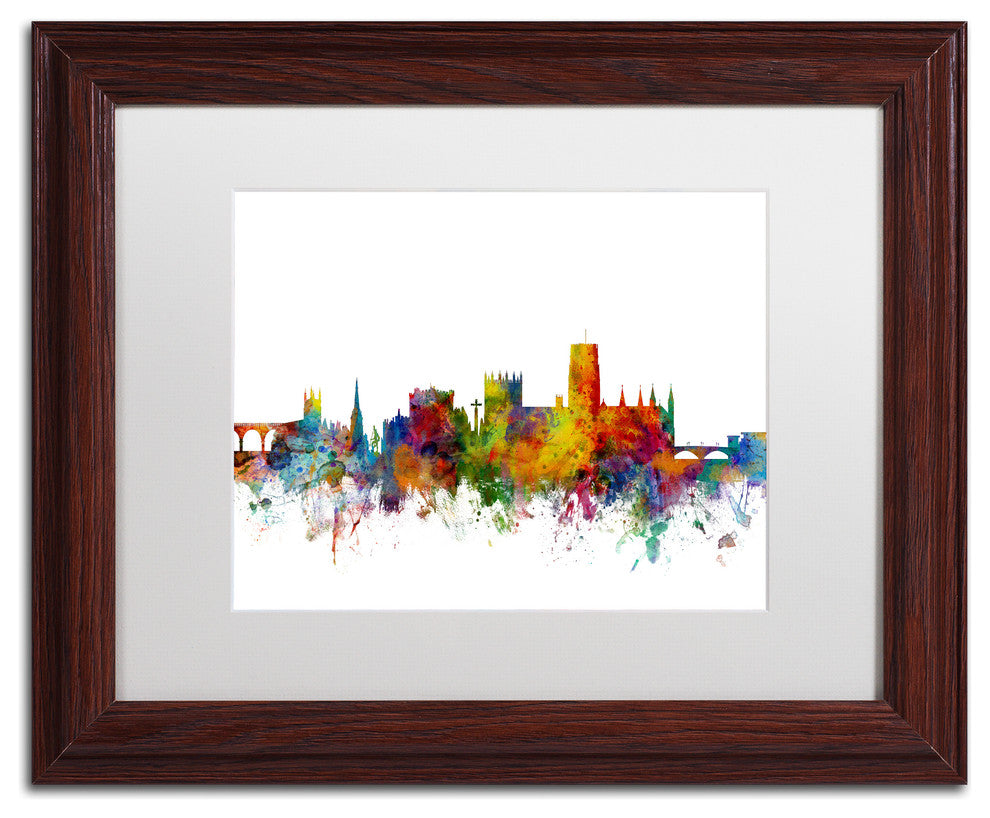 Michael Tompsett 'Durham England Skyline White' Matted Framed Art, 11x14