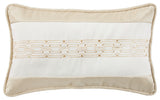 Chain Link Embroidery Pillow on Champaign Bubble Jacquard , 18"x18"