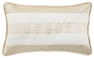 Chain Link Embroidery Pillow on Champaign Bubble Jacquard , 18"x18"