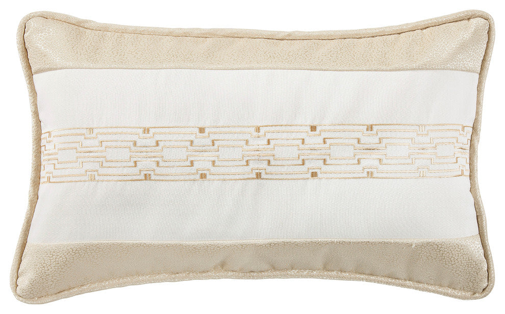 Chain Link Embroidery Pillow on Champaign Bubble Jacquard , 18"x18"