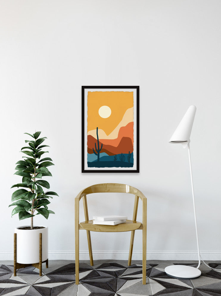 "Cactus Sunshine" Framed Painting Print, 24x36