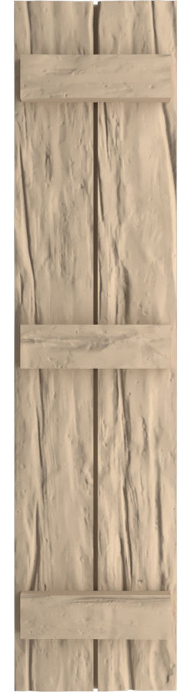 Rustic 2 Board Joined B-N-B Faux Wood Shutters, Riverwood, 11x66"