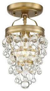 Crystorama Calypso 3-Light Crystal Teardrop Ceiling, Gold