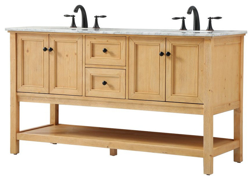 Home Living 22" Transitional Natural Wood-Light Bathroom Vanity