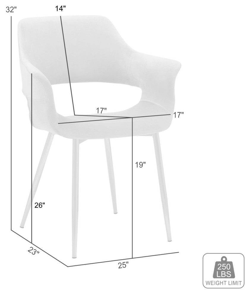 Gigi Velvet Dining Room Chair With Gold Metal Legs - Set of 2, Pink