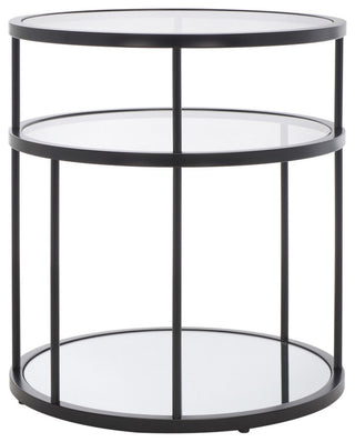 Safavieh Layta 3 Shelf Accent Table, Black/Clear