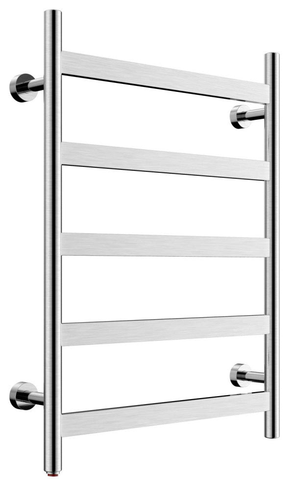 HEATGENE 5 Flat Bar Wall-Mounted Hard-wiring/ Plug in Towel Warmer, Brush Polish