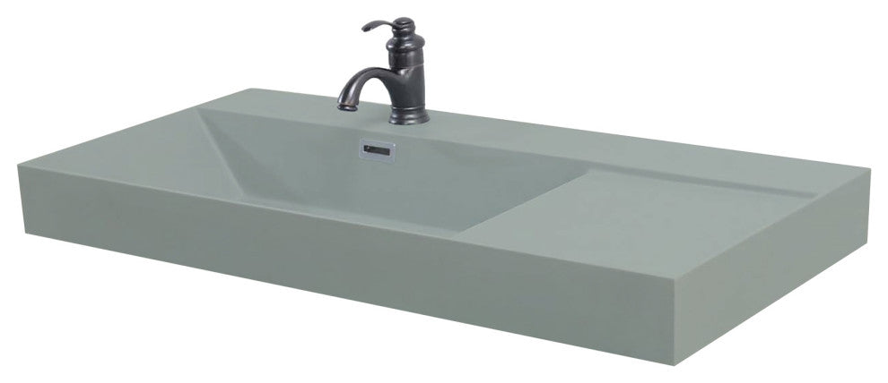 39" Composite Granite Sink Top, Dark Gray