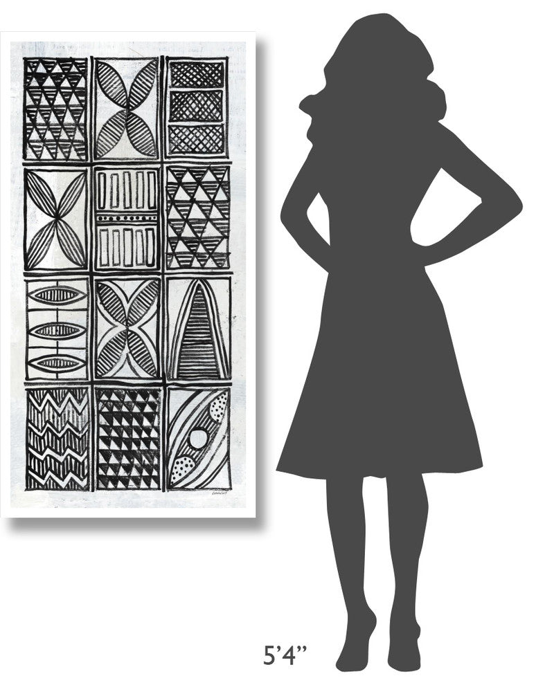 "Patterns of the Amazon V BW" Digital Paper Print by Kathrine Lovell, 26"x50"