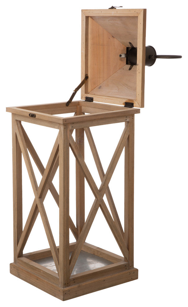 Set of 2 Farmhouse Wooden Lantern, Natural