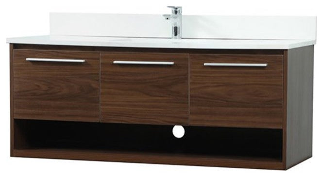 Elegant Decor Roman Bathroom Vanity Walnut