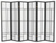6' Tall Eudes Shoji Screen, Black, 6 Panels
