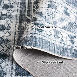 Safavieh Arizona Machine-Washable Collection ARZ108 Rug, Grey Green/Ivory, 6' Round