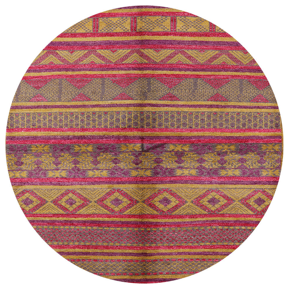 Ahgly Company Indoor Round Mid-Century Modern Area Rugs, 5' Round