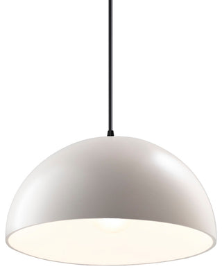 Dome 1-Light Pendant, Matte White, Matte Black, Black Cord