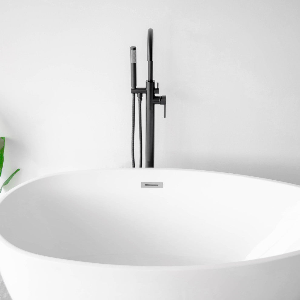 SevenFalls 8017 Single Handle Floor Mounted Tub Filler with Handheld Shower