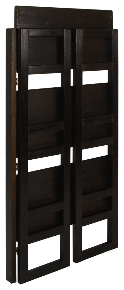 3 Shelf Folding Bookcase, Espresso, Small, 3 Shelf