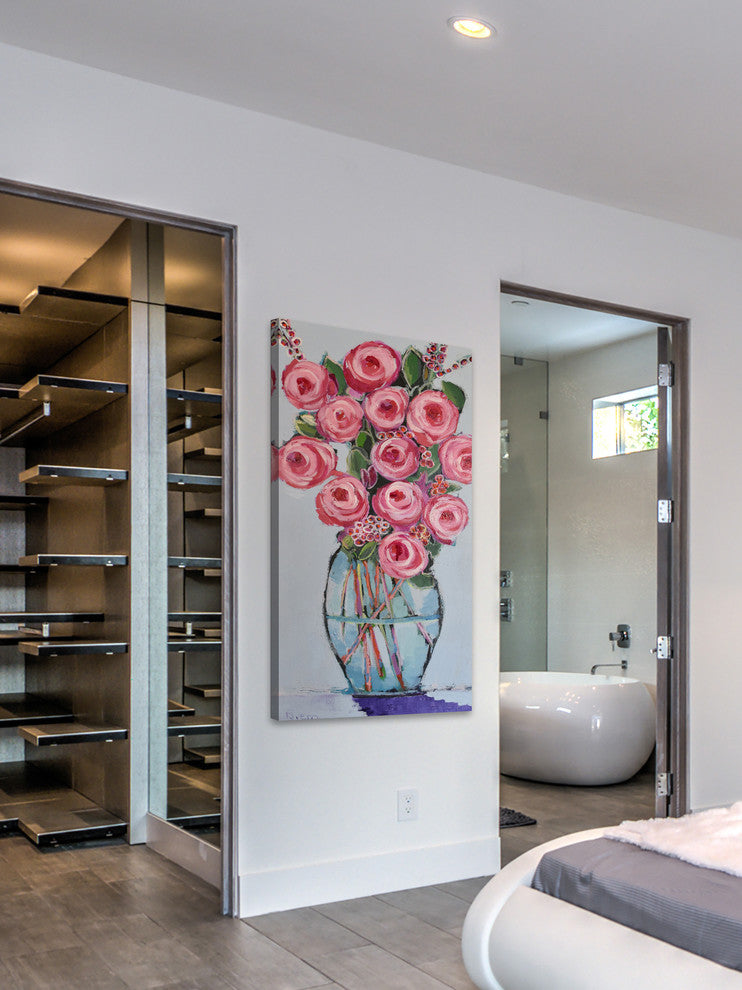Marmont Hill, "Tall Bouquet" by Michelle Rivera Painting Wrapped Canvas, 12x24