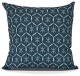 Tufted, Geometric Print Pillow, Navy Blue, 18" x 18"