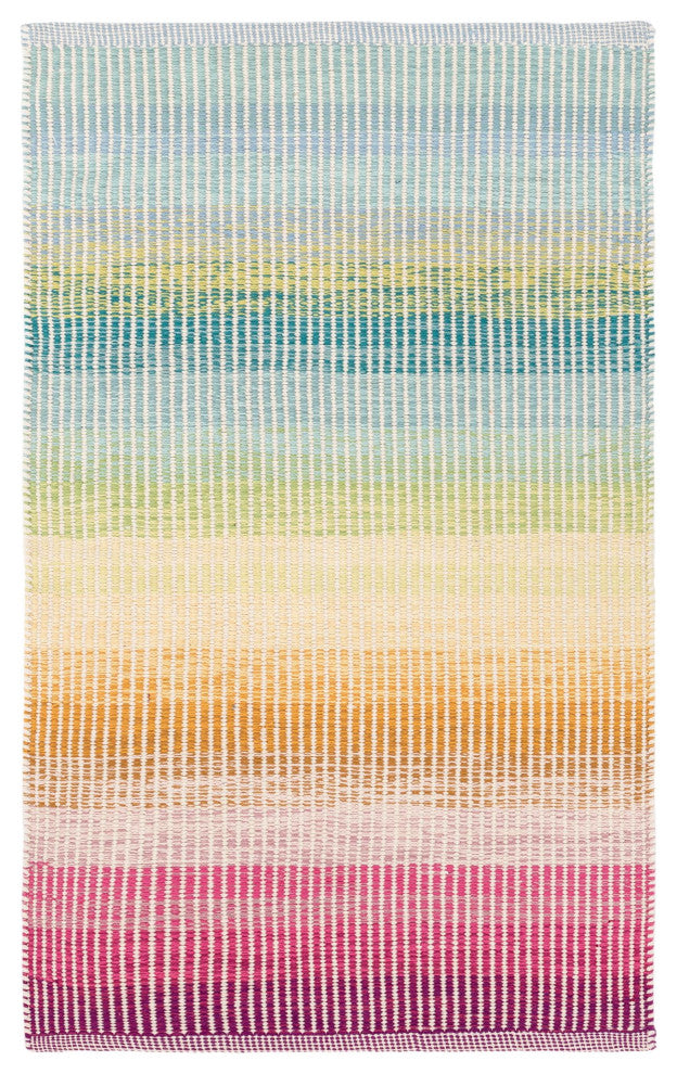 Dash & Albert Watercolor Horizon Handwoven Cotton Rug, Multi, 2' x 3'
