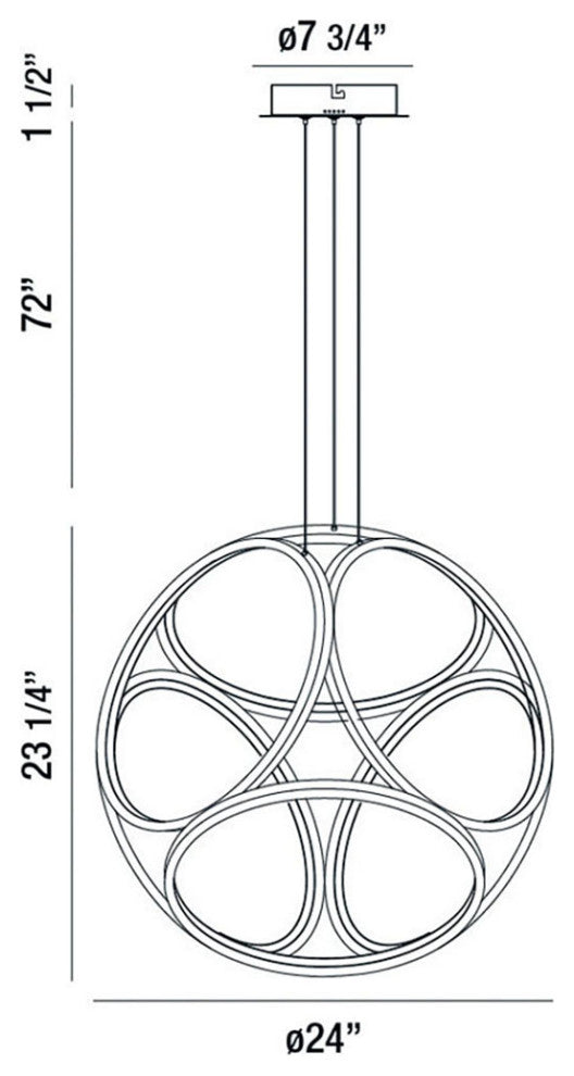 Glenview Pendant LED Small Gold