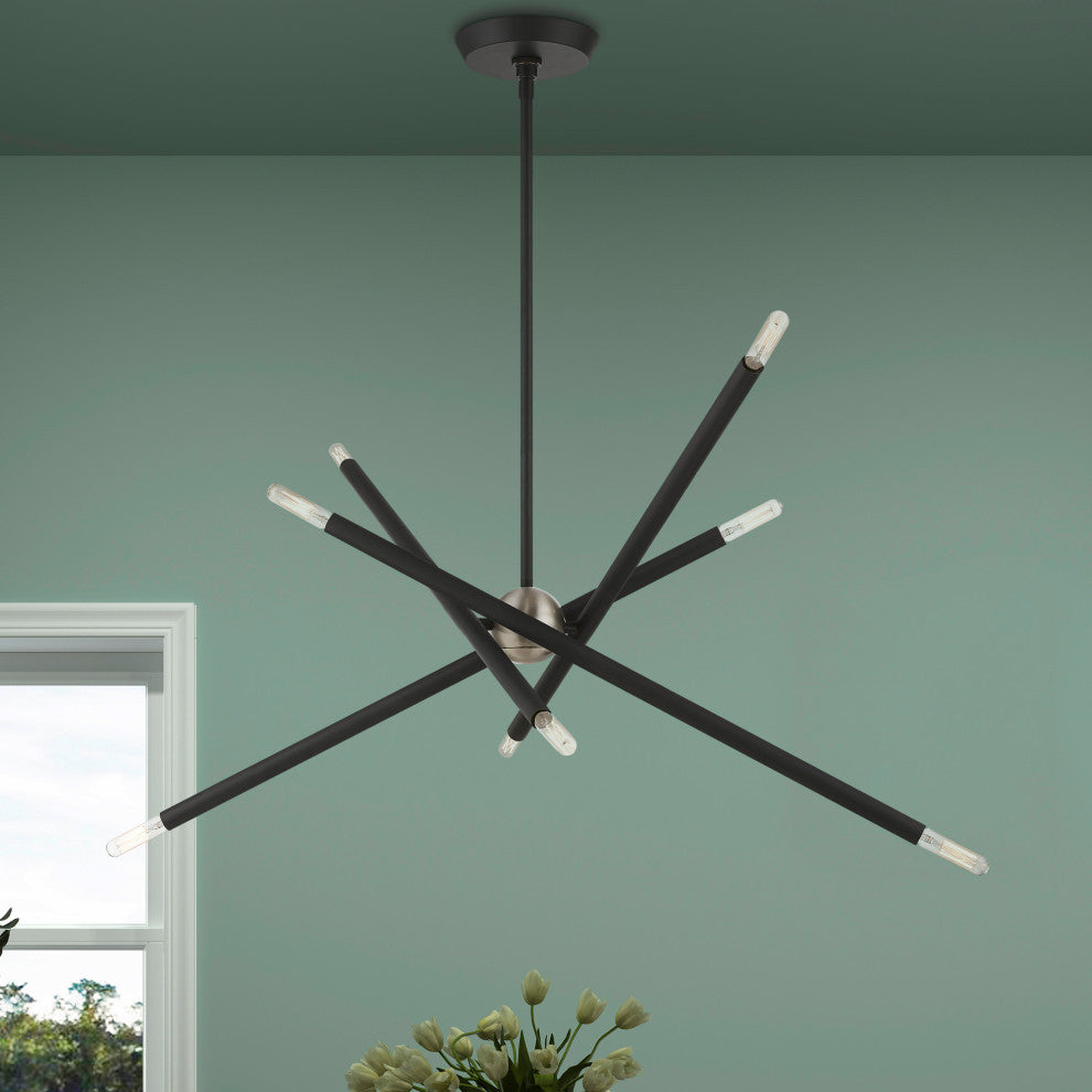 Soho 8 Light Scandinavian Gray Linear Chandelier