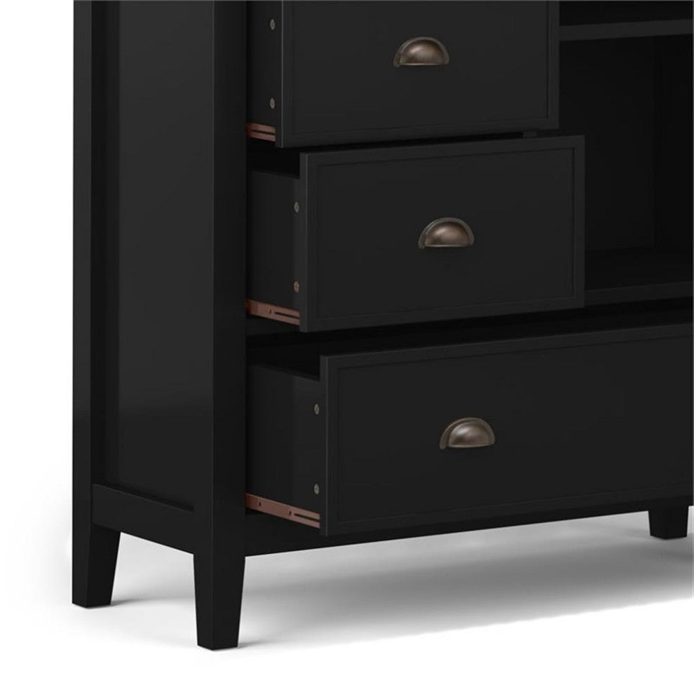 Redmond Solid Wood 39 Inch Wide Transitional Medium Storage Cabinet In Black