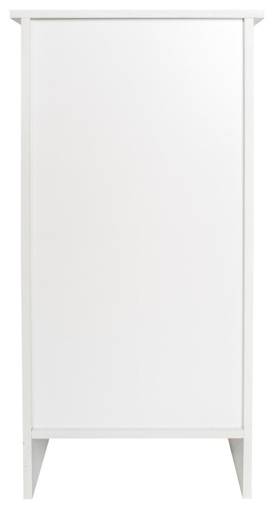 Contemporary Country Single Door Cabinet, White